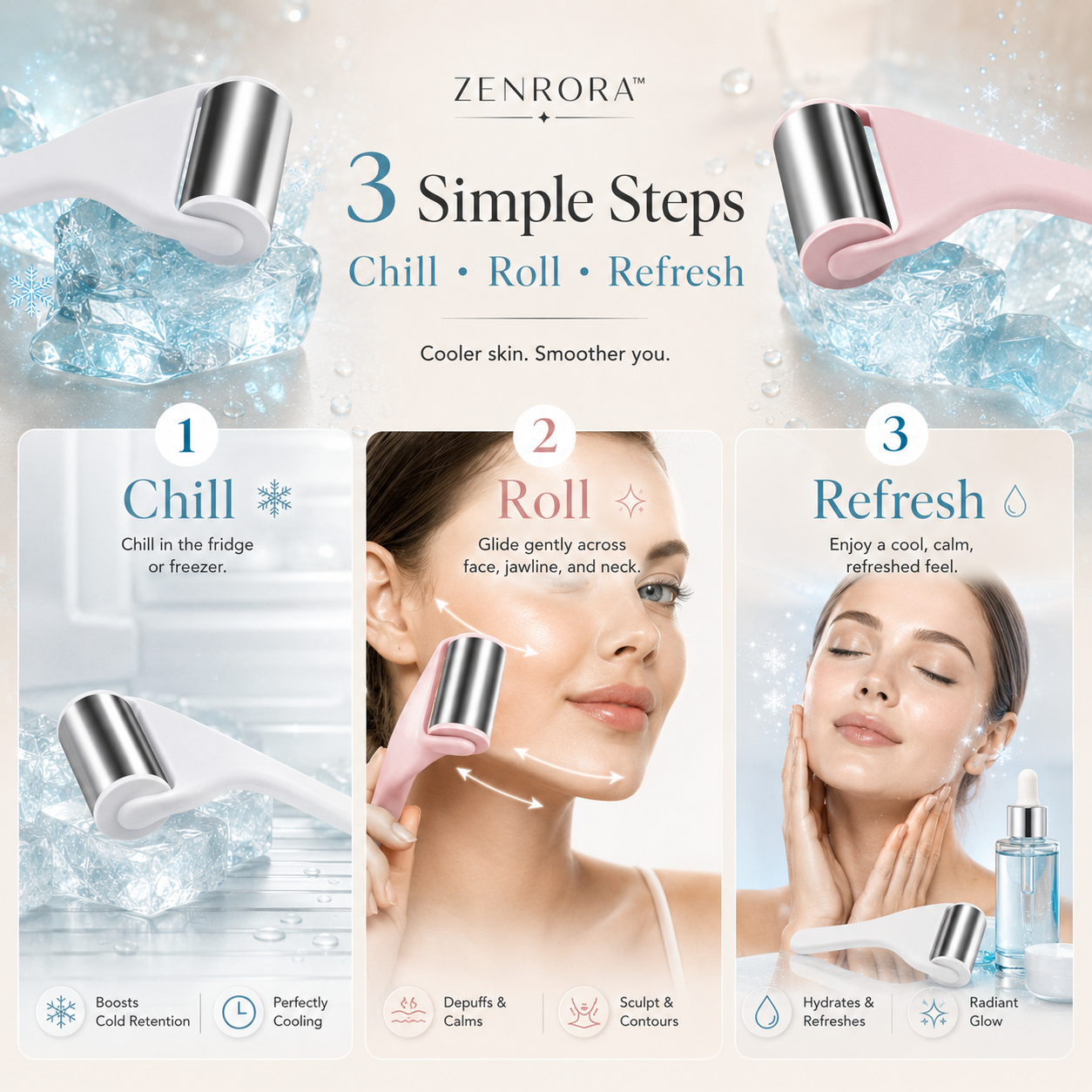 Zenrora™ CryoGlow Facial Roller